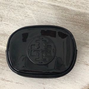 TORY BURCH Black Patent Leather Makeup Case